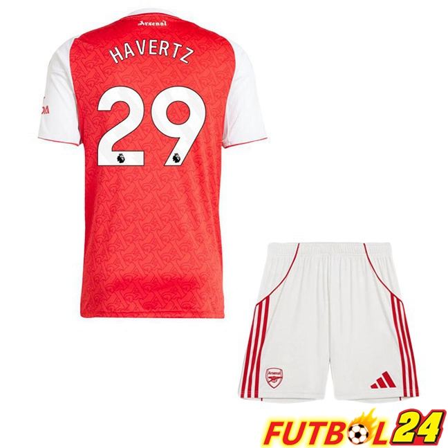 Camisetas De Futbol Arsenal (HAVERTZ 29) Ninos Primera Rojo Blanco 2025/2026