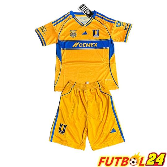 Camisetas De Futbol Tigres UANL Ninos Primera 2025/2026