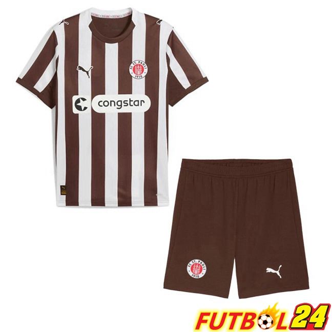 Camisetas De Futbol FC St. Pauli Ninos Primera Blanco Marrón 2025/2026