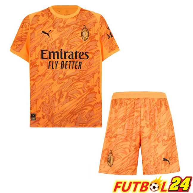 Camisetas De Futbol AC Milan Ninos Portero Naranja 2025/2026
