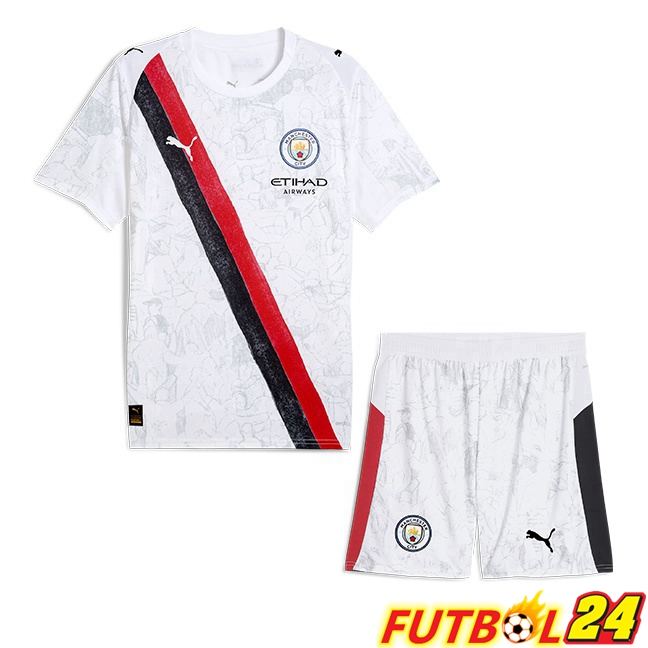 Camisetas De Futbol Manchester City Club World Cup Ninos Primera Blanco 2025/2026