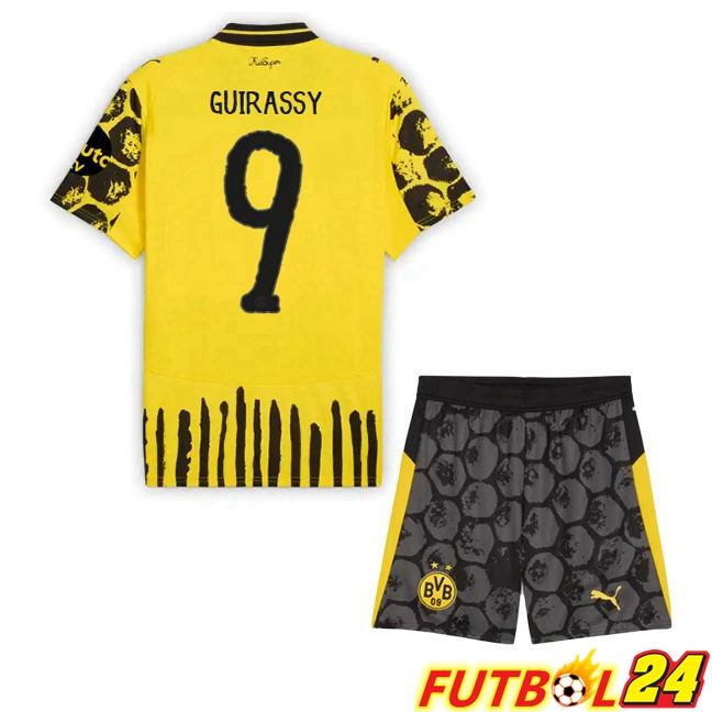 Camisetas De Futbol Dortmund BVB Club World Cup (Guirassy 9) Ninos Primera Amarillo Negro 2025/2026