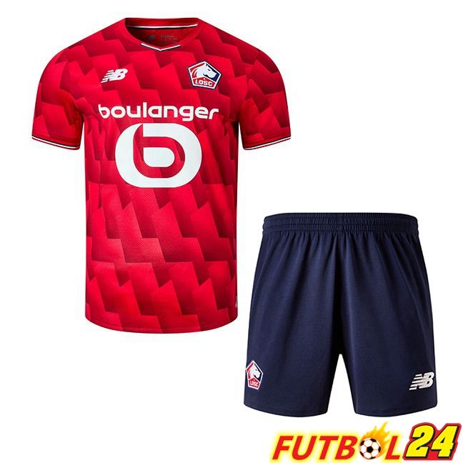 Camisetas De Futbol Lille OSC Ninos Primera Rojo 2025/2026