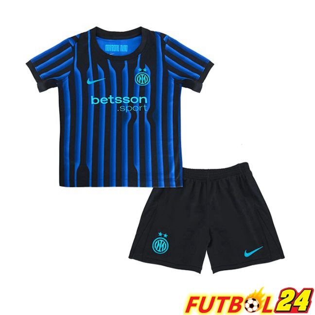 Camisetas De Futbol Inter Milan Ninos Primera Azul Negro 2025/2026