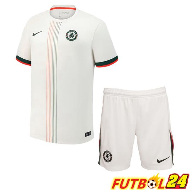 Camisetas De Futbol FC Chelsea Ninos Segunda Blanco 2025/2026