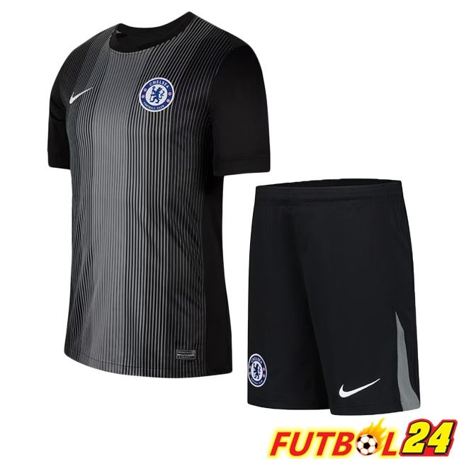Camisetas De Futbol FC Chelsea Ninos Portero Negro 2025/2026