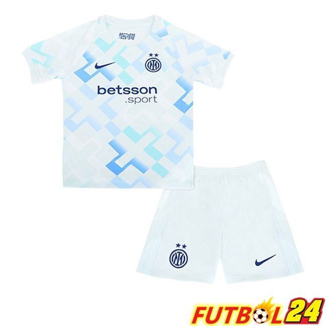 Camisetas De Futbol Inter Milan Ninos Segunda Blanco Azul 2025/2026