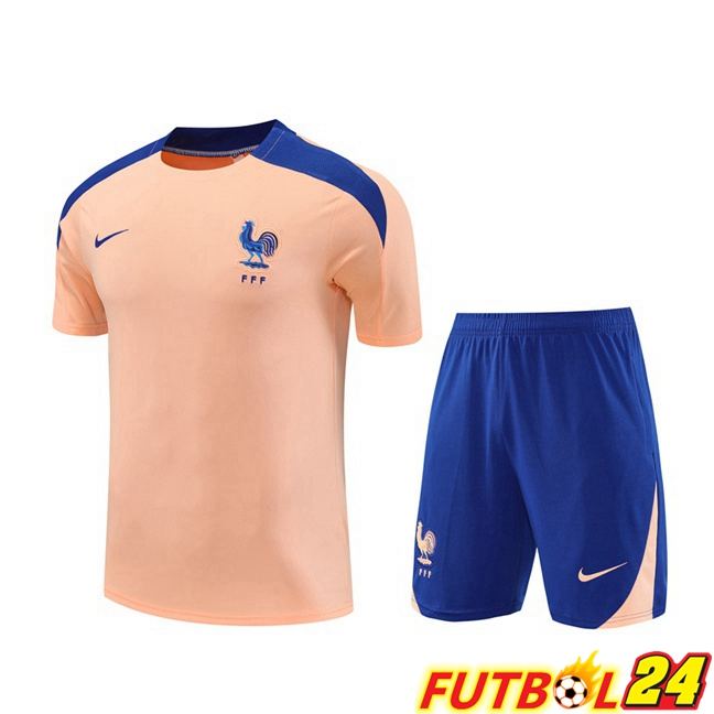 Camiseta Entrenamiento Francia + Cortos Rosado 2025/2026