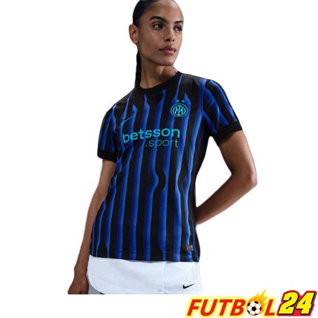 Camisetas De Futbol Inter Milan Mujer Primera Azul Negro 2025/2026