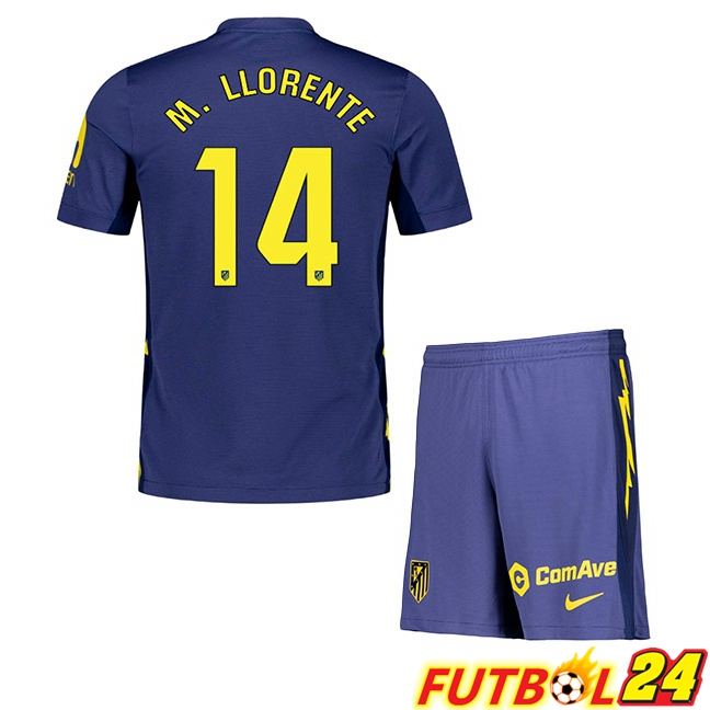 Camisetas De Futbol Atletico Madrid (M. LLORENTE 14) Ninos Segunda Azul Real 2025/2026