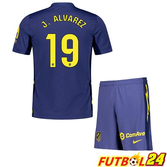Camisetas De Futbol Atletico Madrid (J. ALVAREZ 19) Ninos Segunda Azul Real 2025/2026
