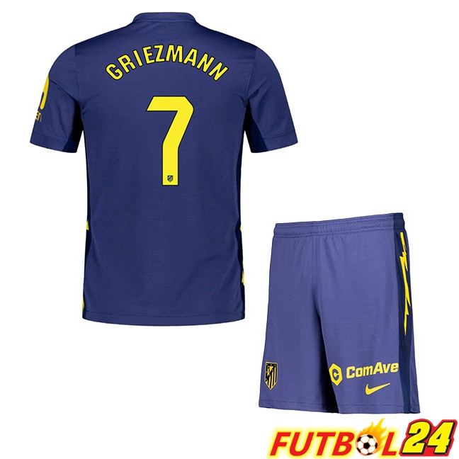 Camisetas De Futbol Atletico Madrid (GRIEZMANN 7) Ninos Segunda Azul Real 2025/2026