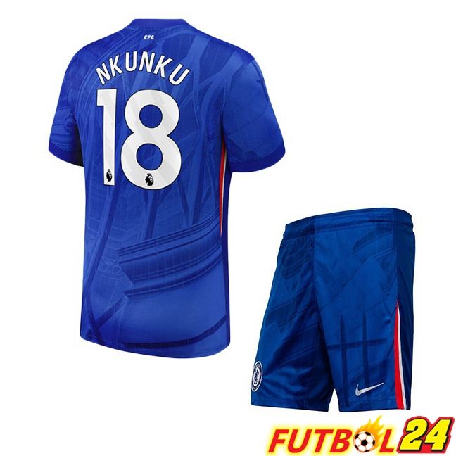 Camisetas De Futbol FC Chelsea (Nkunku 18) Ninos Primera Azul 2025/2026
