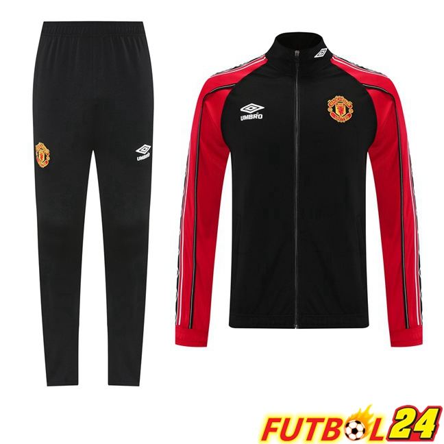 Chandal Equipos De Futbol - Chaqueta Manchester United Negro Rojo 2025/2026