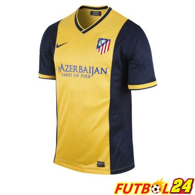 Camisetas De Futbol Atletico Madrid Retro Segunda Amarillo 2013-2014