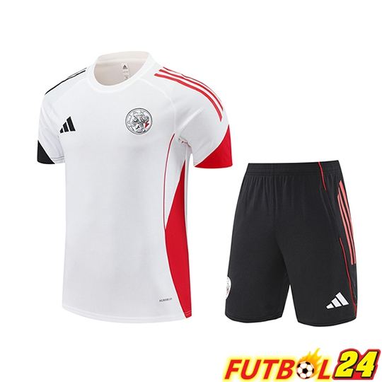 Camiseta Entrenamiento Ajax Ninos Blanco Negro Rojo 2025 2026