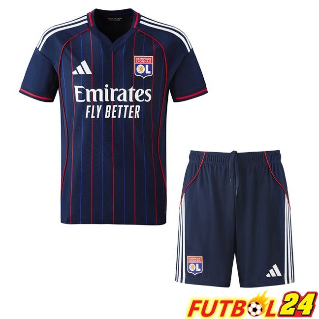 Camisetas De Futbol lyon OL Ninos Segunda Azul Real 2025/2026