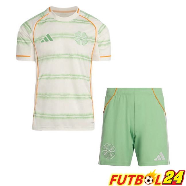 Camisetas De Futbol Celtic FC Ninos Tercera Verde Blanco 2025/2026