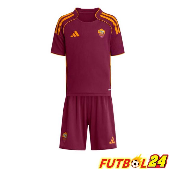 Camisetas De Futbol AS Roma Ninos Primera Rojo 2025/2026