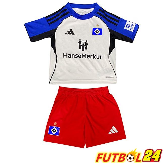 Camisetas De Futbol Hamburger SV Ninos Primera Azul Blanco 2025/2026