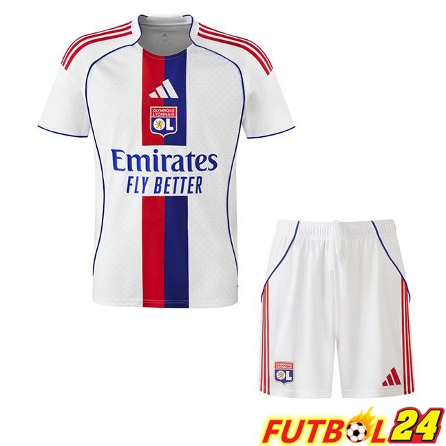 Camisetas De Futbol lyon OL Ninos Primera Blanco 2025/2026