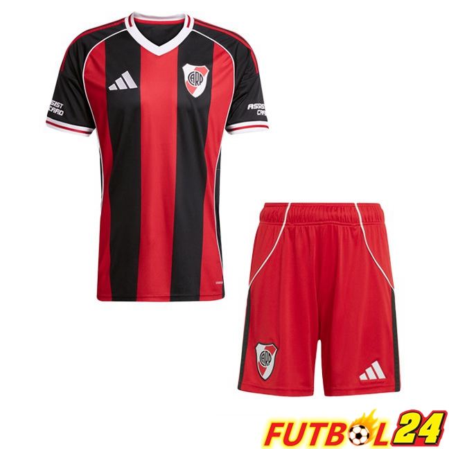 Camisetas De Futbol River Plate Ninos Segunda Rojo Negro 2025/2026