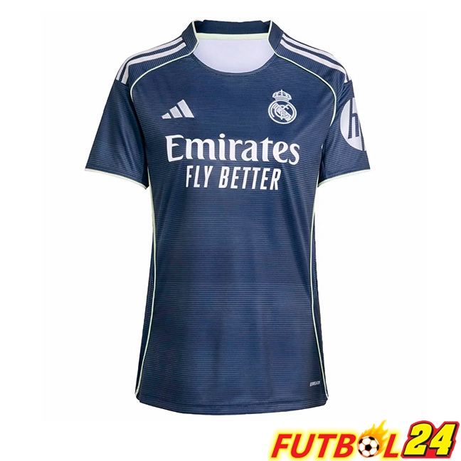Camisetas De Futbol Real Madrid Mujer Segunda Azul Real 2025/2026