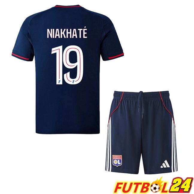 Camisetas De Futbol lyon OL (NIAKHATÉ 19) Ninos Segunda Azul Real 2025/2026