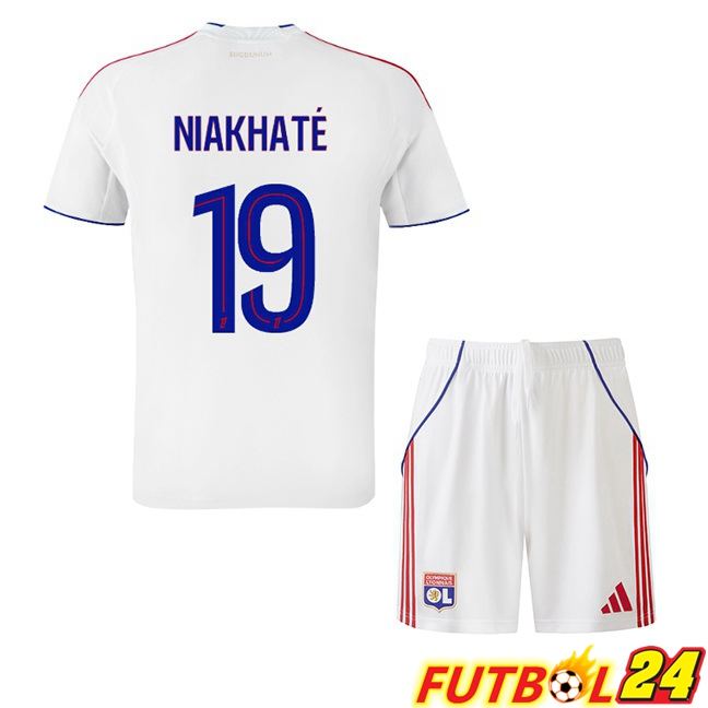 Camisetas De Futbol lyon OL (NIAKHATÉ 19) Ninos Primera Blanco 2025/2026
