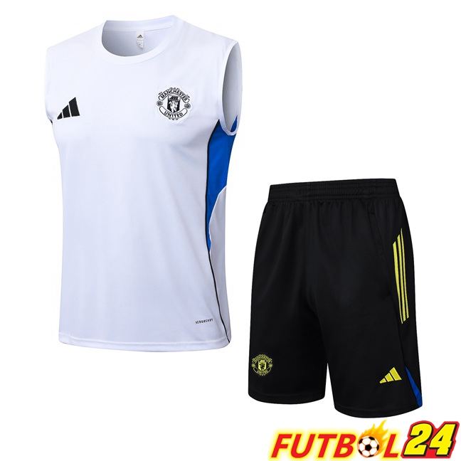 Chalecos De Futbol Manchester United + Cortos Blanco 2025/2026