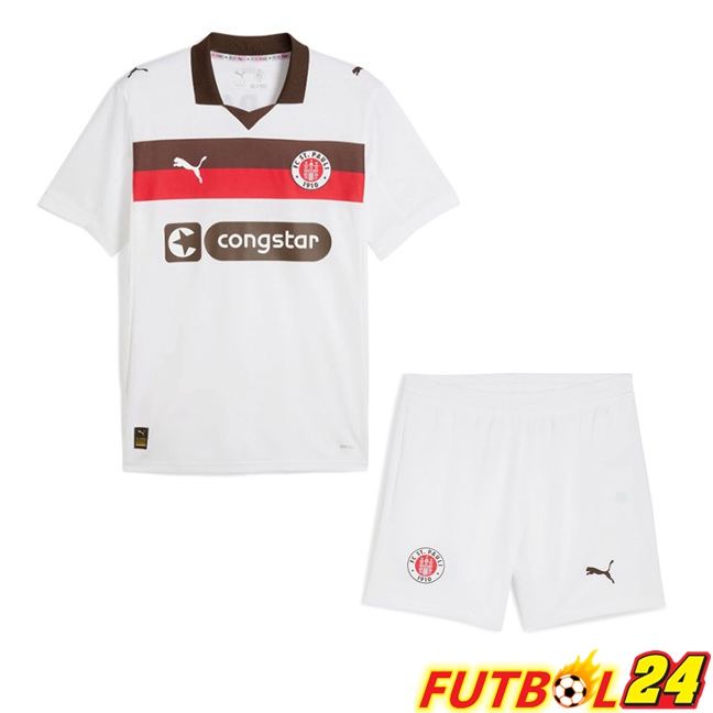 Camisetas De Futbol FC St. Pauli Ninos Segunda Blanco 2025/2026