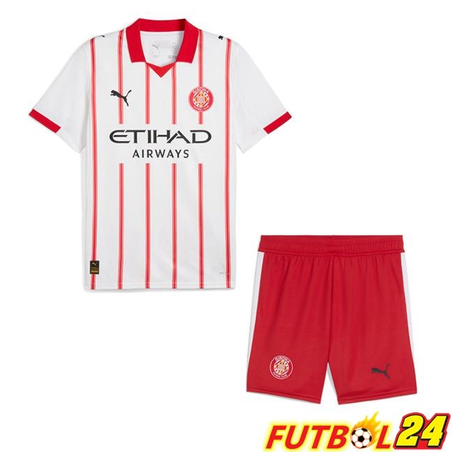 Camisetas De Futbol Girona Ninos Primera Rojo Blanco 2025/2026