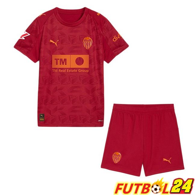 Camisetas De Futbol Valencia CF Ninos Segunda Rojo 2025/2026