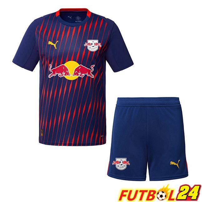 Camisetas De Futbol RB Leipzig Ninos Segunda Rojo Azul Real 2025/2026