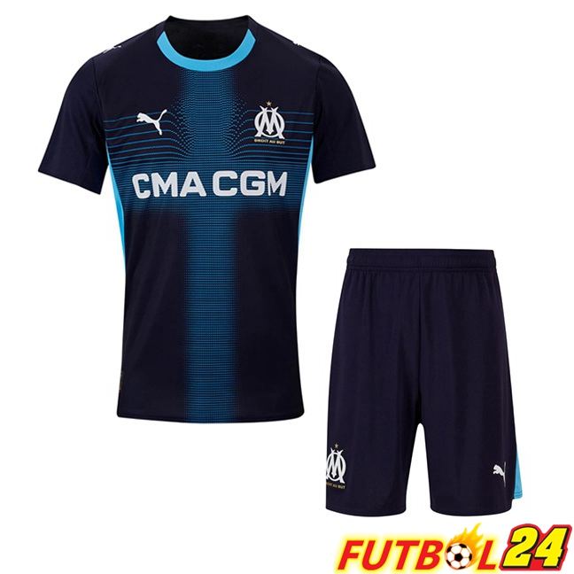 Camisetas De Futbol Marsella OM Ninos Segunda Azul Real 2025/2026