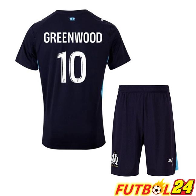 Camisetas De Futbol Marsella OM (GREENWOOD 10) Ninos Segunda Azul Real 2025/2026