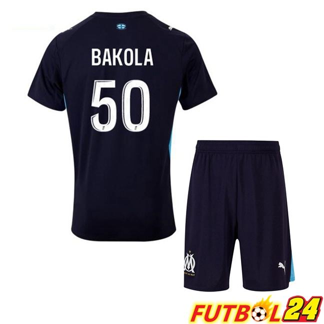 Camisetas De Futbol Marsella OM (BAKOLA 50) Ninos Segunda Azul Real 2025/2026