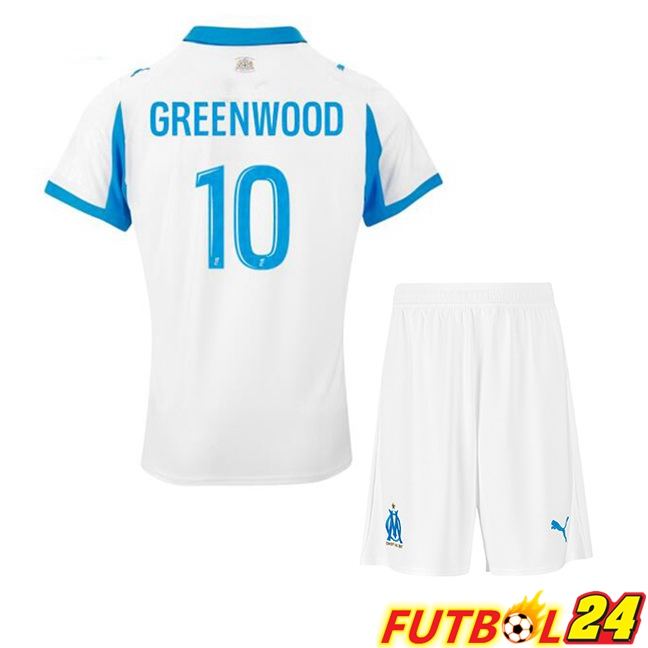 Camisetas De Futbol Marsella OM (GREENWOOD 10) Ninos Primera Blanco 2025/2026