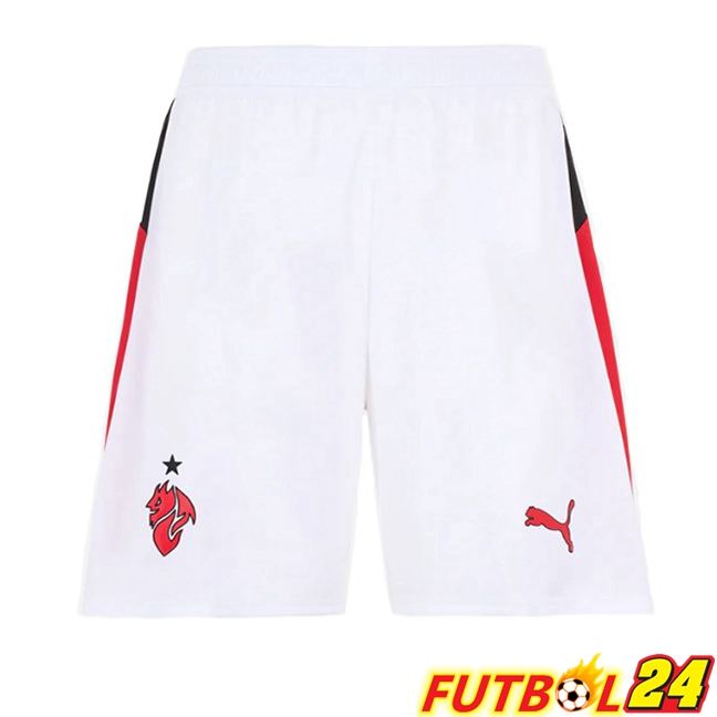Cortos de Futbol AC Milan Segunda Blanco 2025/2026