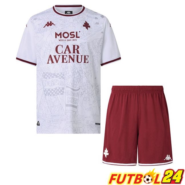 Camisetas De Futbol FC Metz Ninos Segunda Blanco 2025/2026