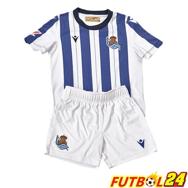 Camisetas De Futbol Real Sociedad Ninos Primera Azul Blanco 2025/2026