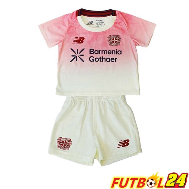 Camisetas De Futbol Bayer 04 Leverkusen Ninos Segunda Blanco Rosado 2025/2026
