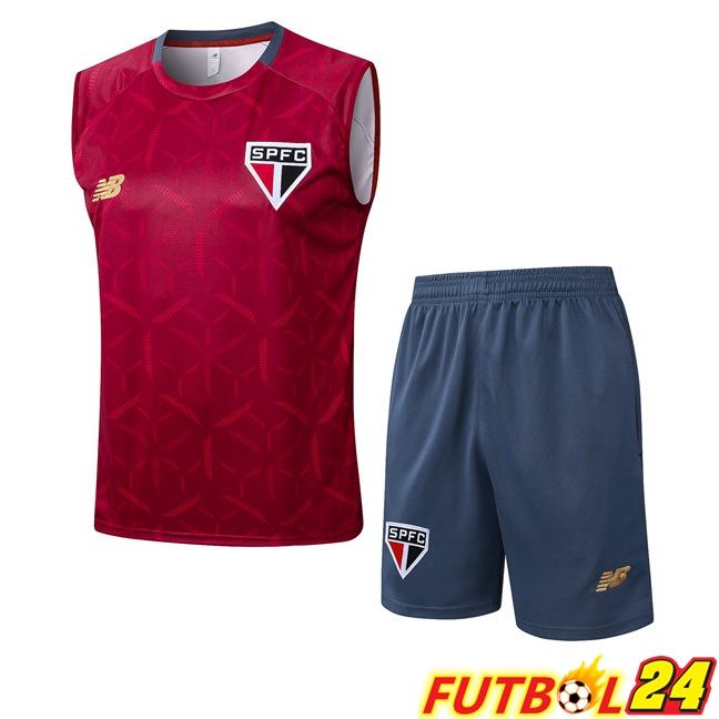Chalecos De Futbol Sao Paulo FC + Cortos Rojo 2025/2026