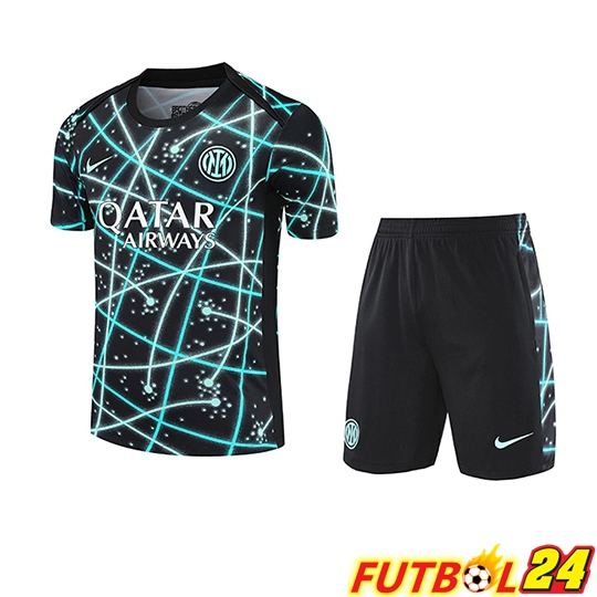 Camiseta Entrenamiento Inter Milan + Cortos Negro Azul 2025 2026