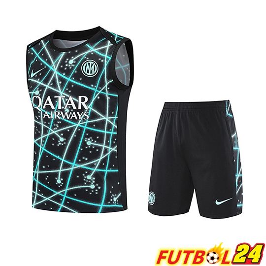 Chalecos De Futbol Inter Milan + Cortos Negro Azul 2025 2026