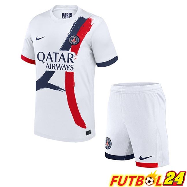 Camisetas De Futbol Paris PSG Ninos Segunda Blanco 2025/2026