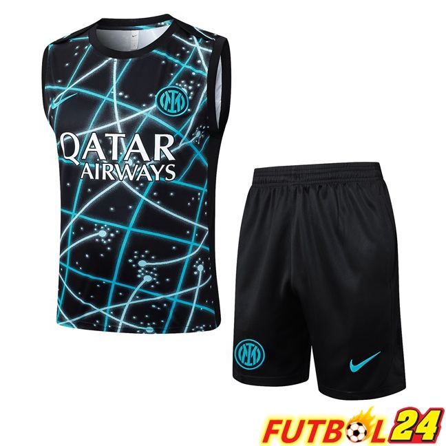 Chalecos De Futbol Inter Milan + Cortos Negro Azul 2025/2026
