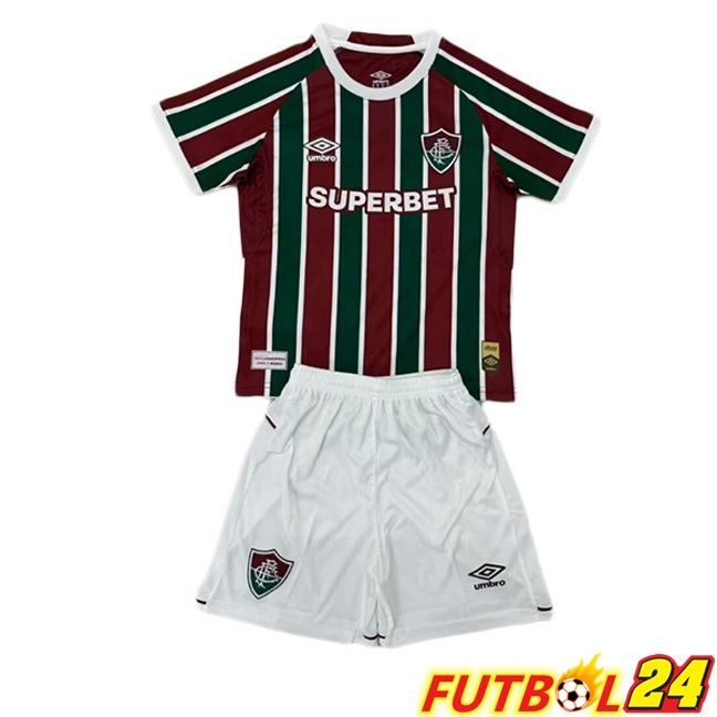 Camisetas De Futbol Fluminense Ninos Primera Rojo Verde 2025/2026
