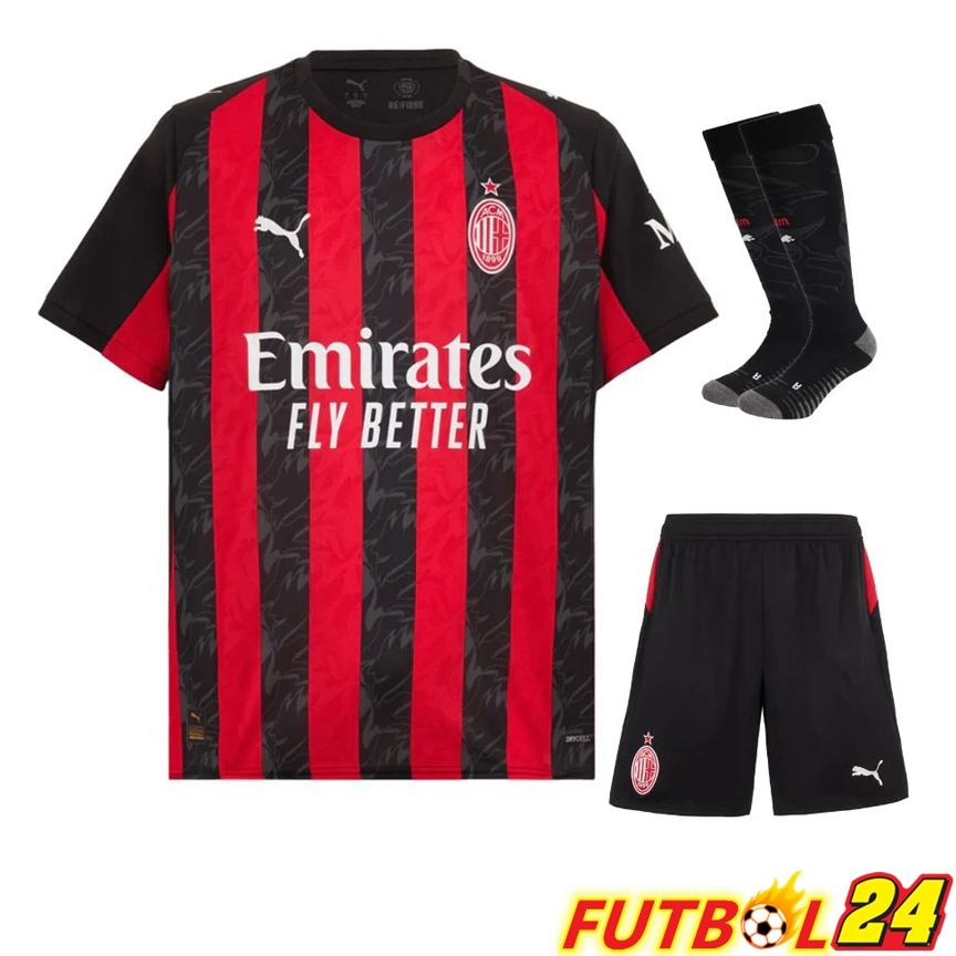 Camisetas De Futbol AC Milan Primera (Cortos + Calcetines) 2025 2026