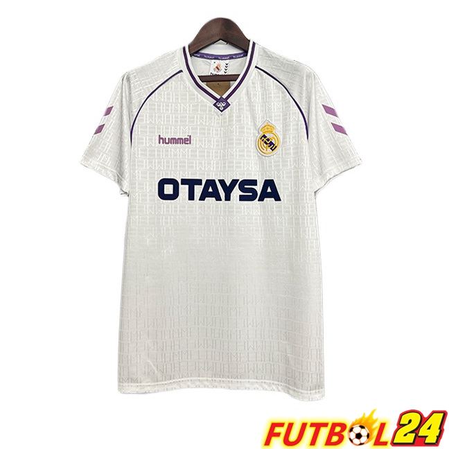 Camisetas De Futbol Real Madrid Retro Primera Blanco 1990-1992